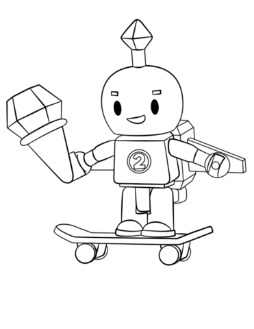 Coloring page Roblox on a board